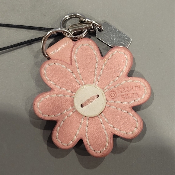 Coach Pink Leather Poppy Flower Charm - Picture 4 of 4